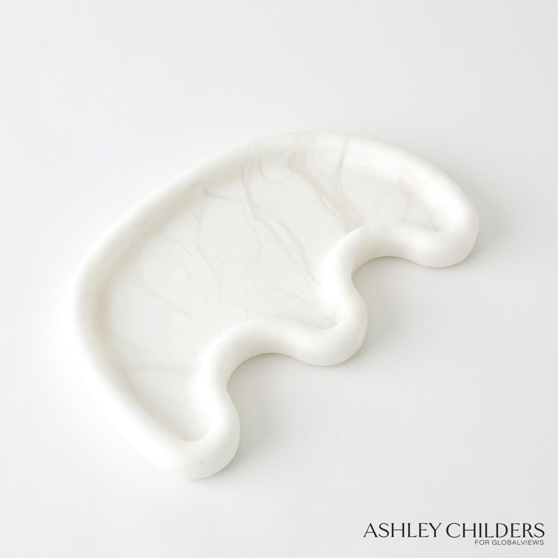 Amera Alabaster Tray, White