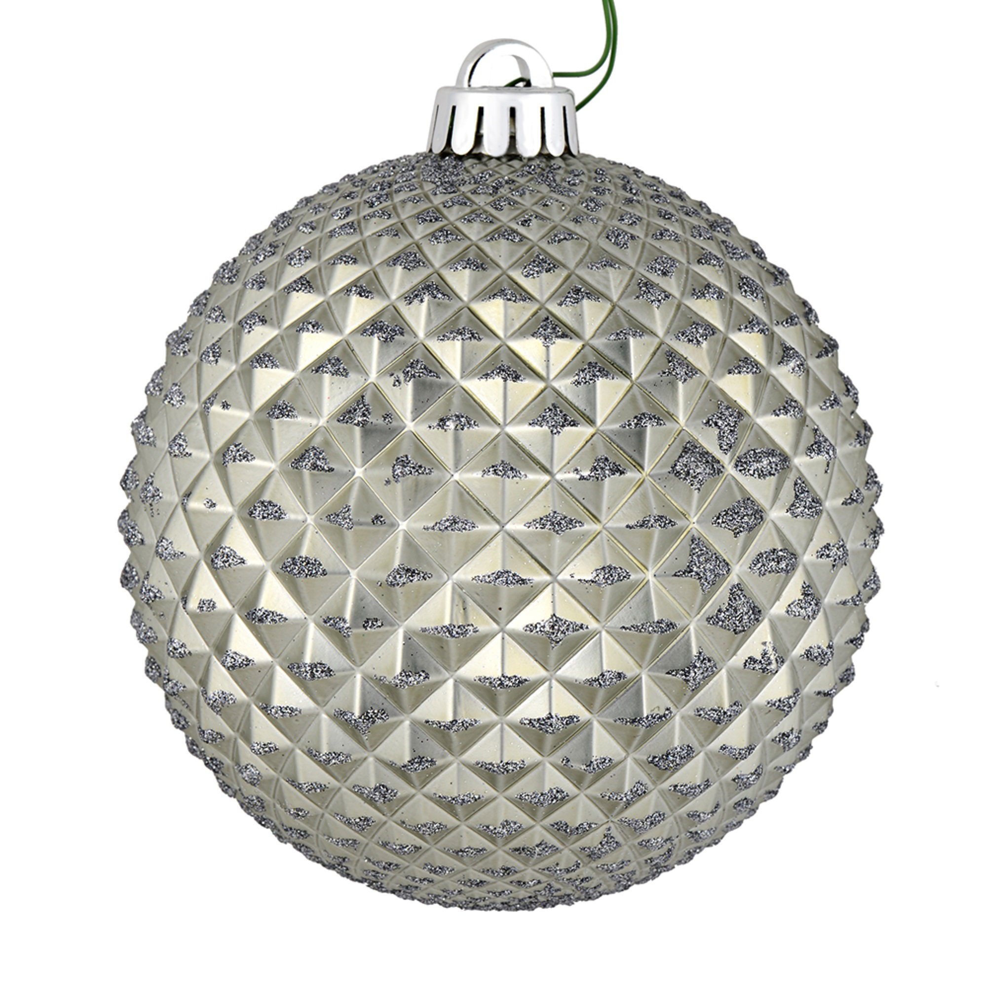 Durian Glitter Ball Ornament, Pewter