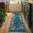  Garbrand Machine Washable Floral Botanical Deep Blue Runner Area Rug with Non-Slip Backing for Living Room, Dining Room, Bedroom-1365931394