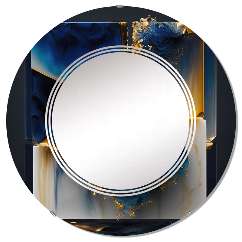 Miroir mural géométrique moderne Raheel, 32 po x 32 po