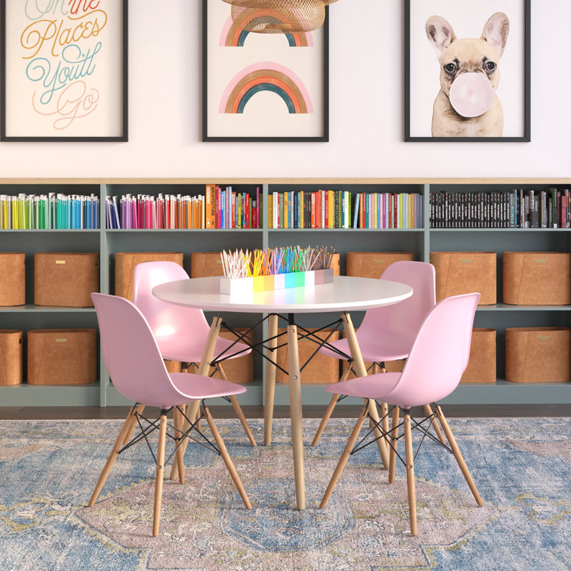 Jordan 16.5'' H Side Chair, Pink, Natural