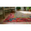 Tapis rouge antique des années 1920 à motif floral mauve / lavande / mauve