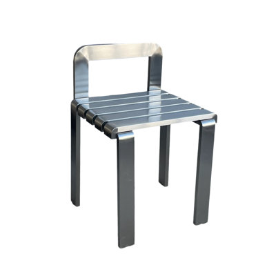 Chaise en métal argenté Oribe