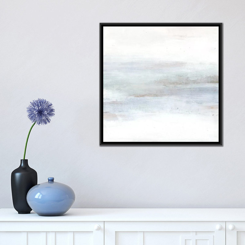 «Cape Horizon II», reproduction sur toile, H 18 po x l 18 po x P 1,5 po, Toile avec cadre noir, Pas de tapis