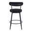 Tabouret de comptoir à hauteur de siège de 23,2 po avec coussin et dossier incurvé Liam-118158838