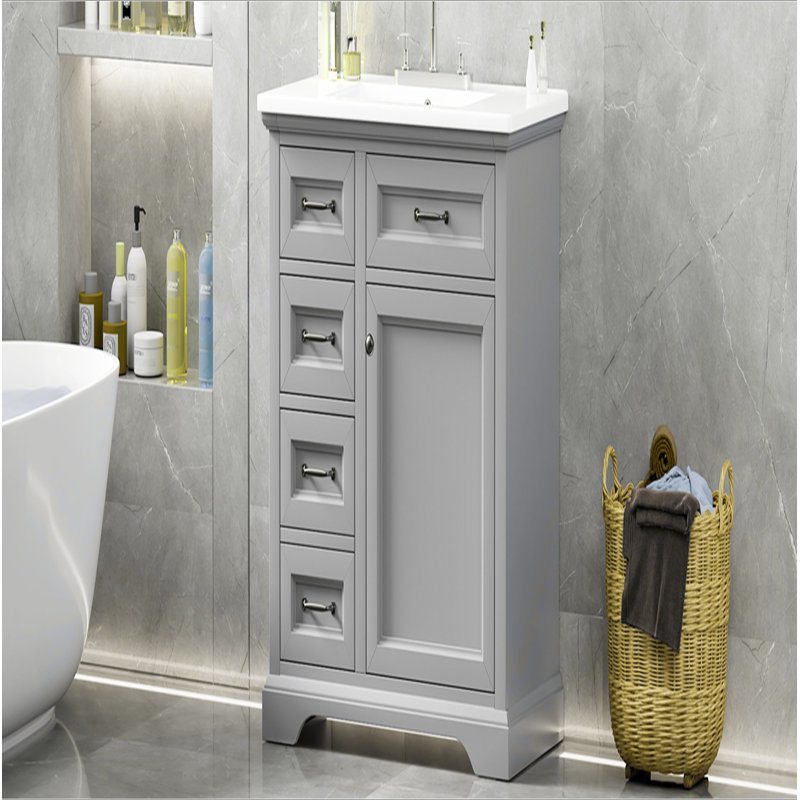 Meuble-lavabo 36 po avec lavabo, lavabo en céramique, 2 tiroirs basculants, charnières de porte à fermeture en douceur