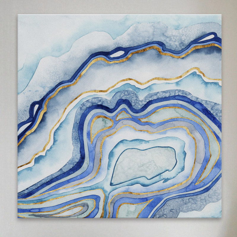 Cobalt Agate II - Wrapped Canvas Print, 46 cm H x 46 cm W x 4 cm D