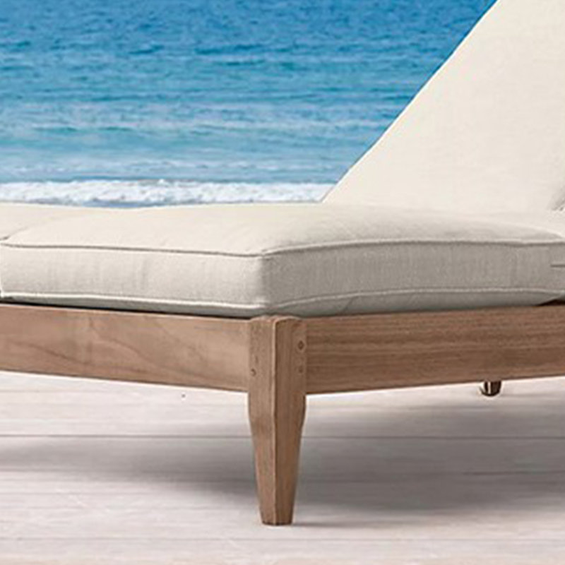 Chaise longue d'extérieur en teck de qualité supérieure - ensemble de 2