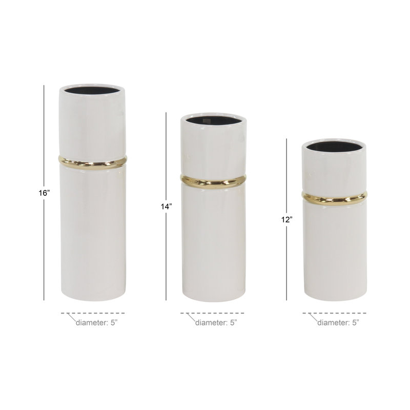Stollings Stoneware Table Vase, White