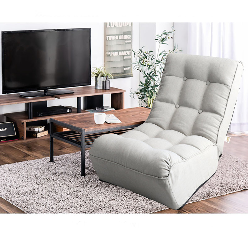 Fauteuil de balcon confortable - inclinable et peu encombrant, le fauteuil inclinable à 4 sections en lin gris rehausse le confort de la chambre à coucher
