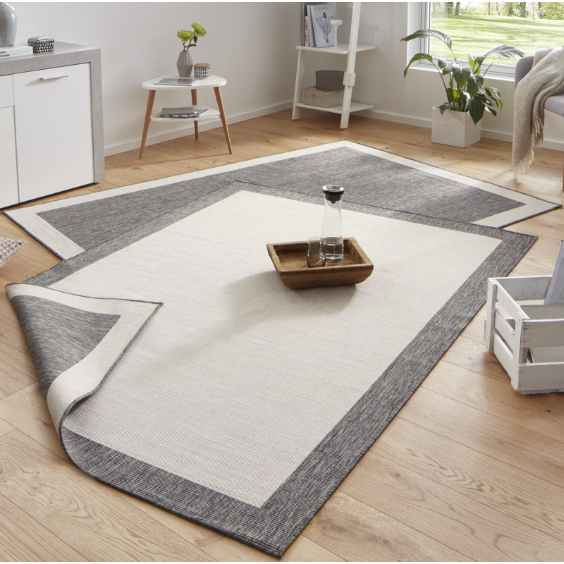Panama Flatweave Grey/Cream Rug, Rectangle 160cm x 230cm