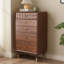 Armoire d'appoint en noyer massif et bois manufacturé-397859566