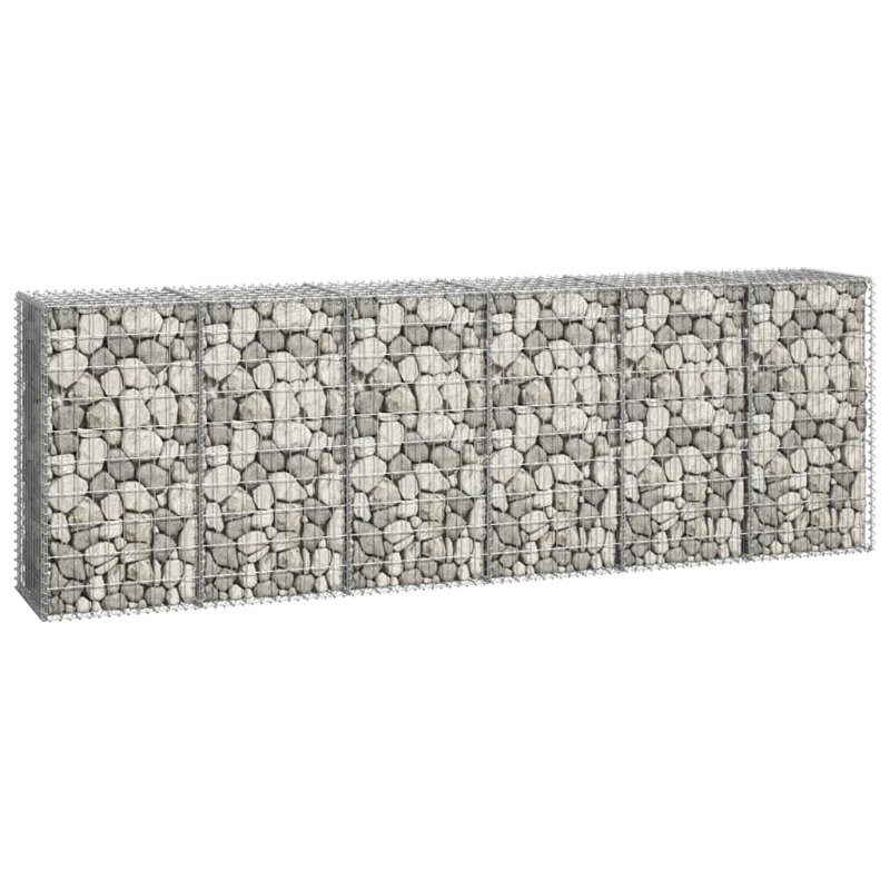 Silver Metal Gabion Wall, 3.3 ft. H x 9.8 ft. W