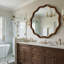 Miroir décoratif rond en bois naturel ondulé de 36 po-1885367274-1885367275