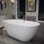 Baignoire autoportante en acrylique 60 po x 28,74 po, baignoire profonde ovale avec bonde escamotable centrale et trop-plein intégré pour spa de salle de bain, blanc brillant-87147523