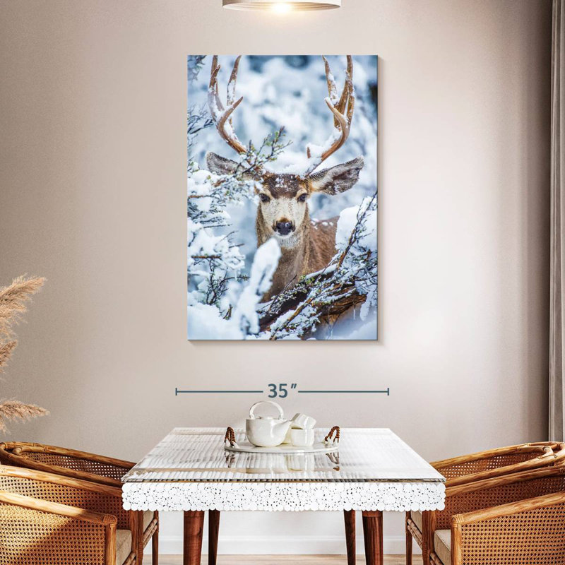 Brampt Winter Mule Deer, 48" H x 32" W