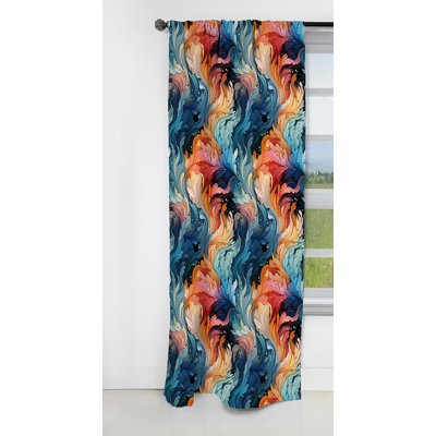 Motif cachemire artistique - rideau floral - rideau occultant - 1 panneau