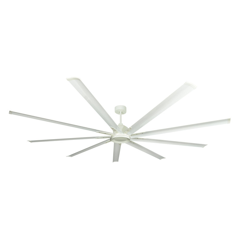 Ventilateur de plafond 96 pouces à 9 pales avec télécommande Liberator, Blanc pur