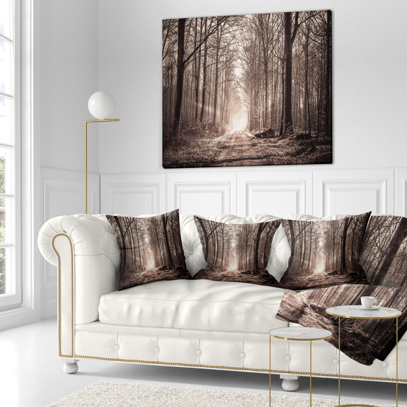 Schafer, photographie de paysage, sentier forestier, 16 po x 1 po, Coussin décoratif