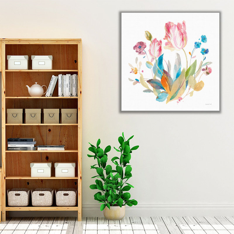 «Spring Tulips II», reproduction d'art sur toile, H 12 po x l 12 po