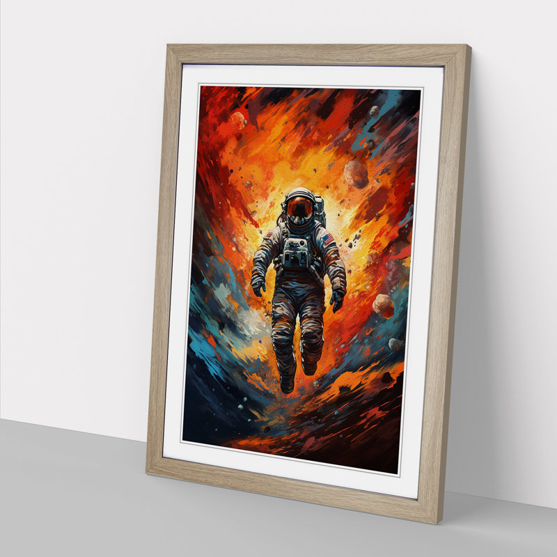 Single Picture Frame Print on Wood, 34cm H x 25cm W, Oak Framed