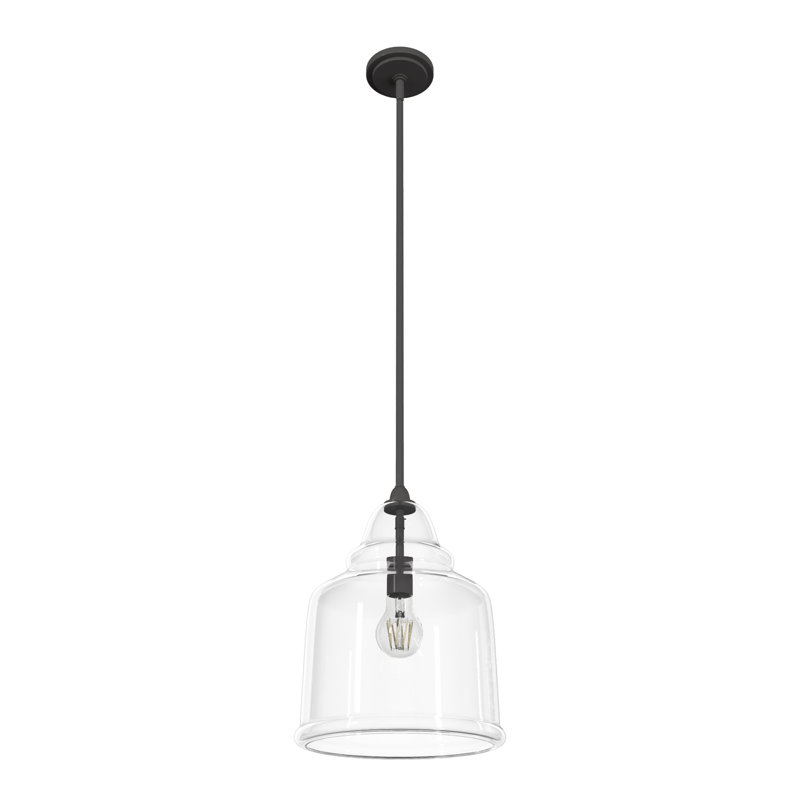 Dunshire 1 Light Noble Bronze Pendant with Glass, Medium, Seeded