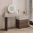 Modern 360° Rotating Makeup Vanity With 5 Drawers, Vanity Table With High Edge, Convertible L-Shaped/ Rectangular Dressing Table With Painted Mdf Top