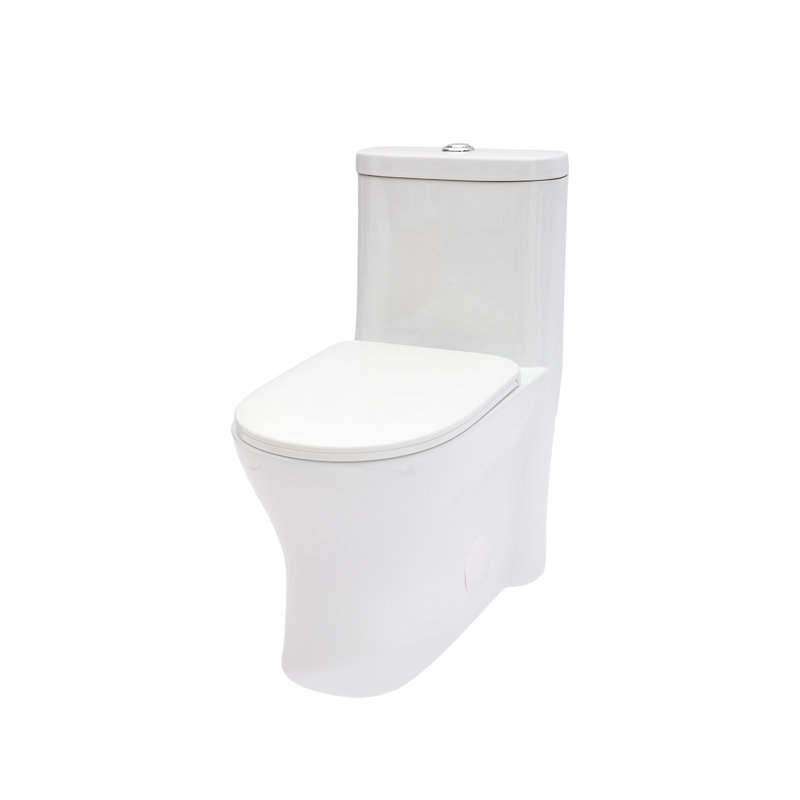 Toilette en céramique une pièce pour la salle de bain, 12 po, double chasse (1,22 / 1,6 GPF) avec siège à fermeture douce
