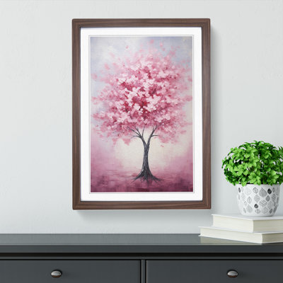 Cherry Blossom Tree Modern - Single Picture Frame Print on Wood