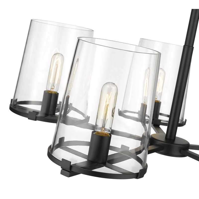 Lustre classique à 5 lumières de style bougie Catosha, Noir mat
