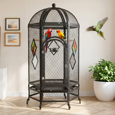 Cage à oiseau 69 po avec support roulant