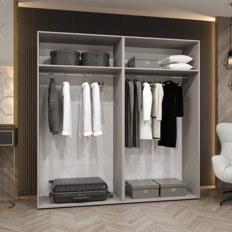 Manufactured Wood Wardrobe, White