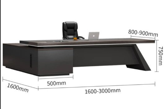 Nahara L-Shaped Executive Desk, 75cm H x 300cm W x 90cm D