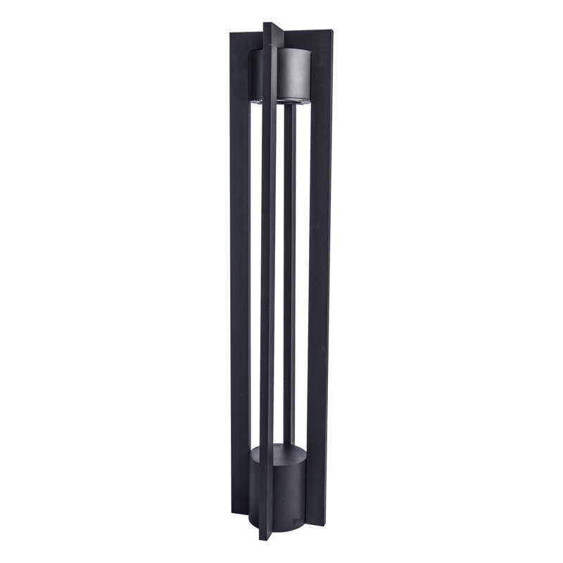 Borne d'éclairage à DEL intégrée Chamber, 12, 2700 K, Noir sur aluminium