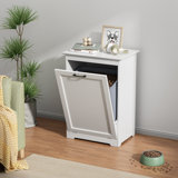 10 Gallons Single White Tilt-out Trash Recycling Cabinet (Not Include Trash Can)
