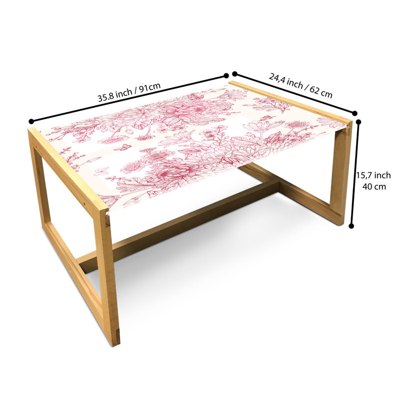 Jahairy Trestle Coffee Table, 40cm H x 91cm W x 62cm D