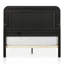Lit 1pc Noyer bois massif recouvert de polyester panneau de lit double avec lumière DEL chaude-584192639