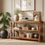 160 cm W Solid Wood Top Console Table