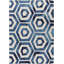 Elvo Wool Geometric Area Rug in Blue/Beige-65187293