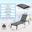 Méridienne réglable à 5 positions pour l'extérieur avec structure en aluminium robuste et tissu respirant pour la détente et la détente du patio