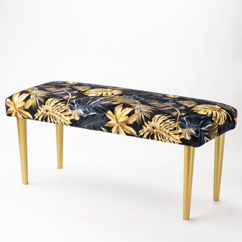 Velvet Upholstered Bench, H45 x W45 x D40cm