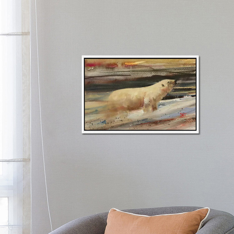 Into The Front by Dean Crouser - Painting on Canvas, 66.04 cm H x 45.72 cm W, White Framed