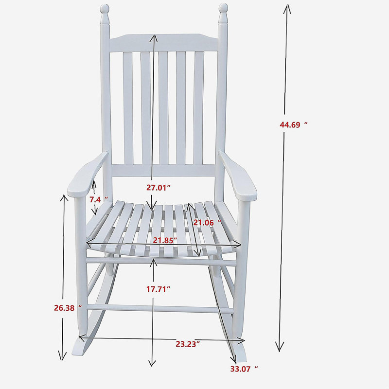 Chaise berçante en bois BLANC, sans passe-partout