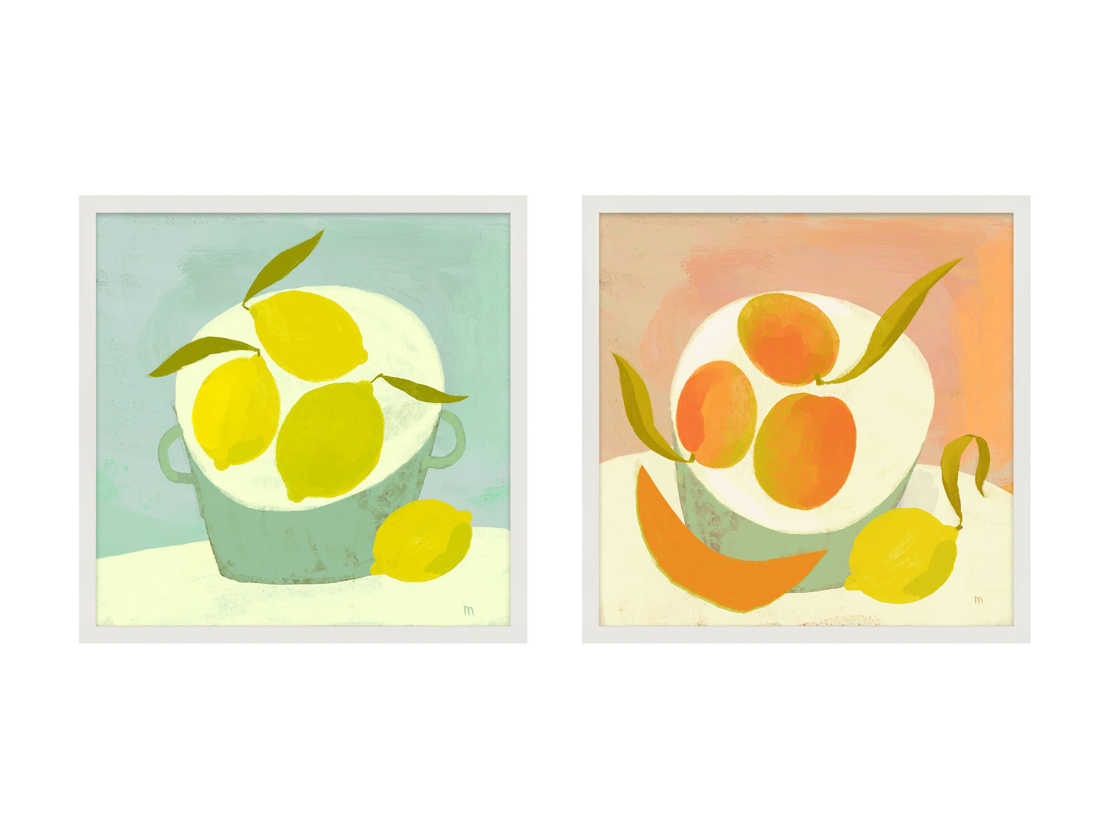 Summer Bounty by StudioM, 16" H x 16" W x 1.25" D, White