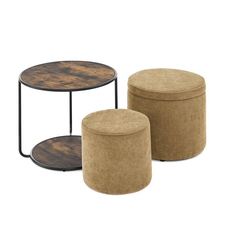 Table multifonctionnelle - jaune foncé avec espace de rangement et design attrayant, Velours jaune foncé