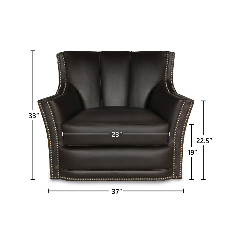 Sophia Leather Swivel Club Chair, No, Espresso, Mustang (Maestro Artisano)