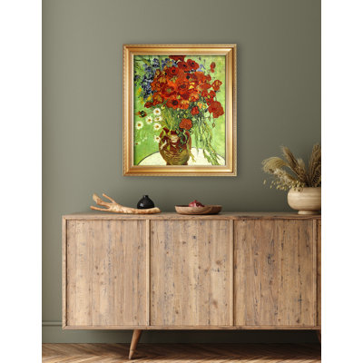 Red Poppies and Daisies, Vincent Van Gogh Art Reproduction. Giclee Canvas Prints Wall Art