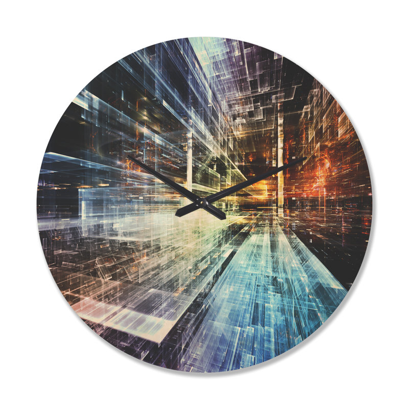 Futur industriel - Horloge murale moderne en bois, Grand
