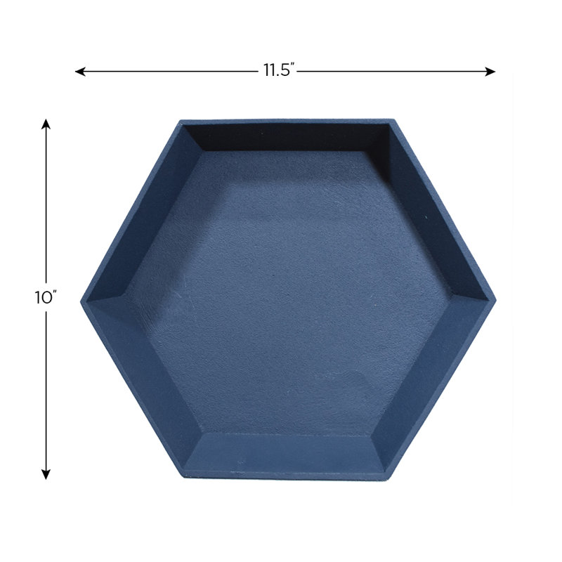 Gupton Aluminum Decorative Bowl 1, 4.52" H x 10" W x 11.4" D, Dark Blue