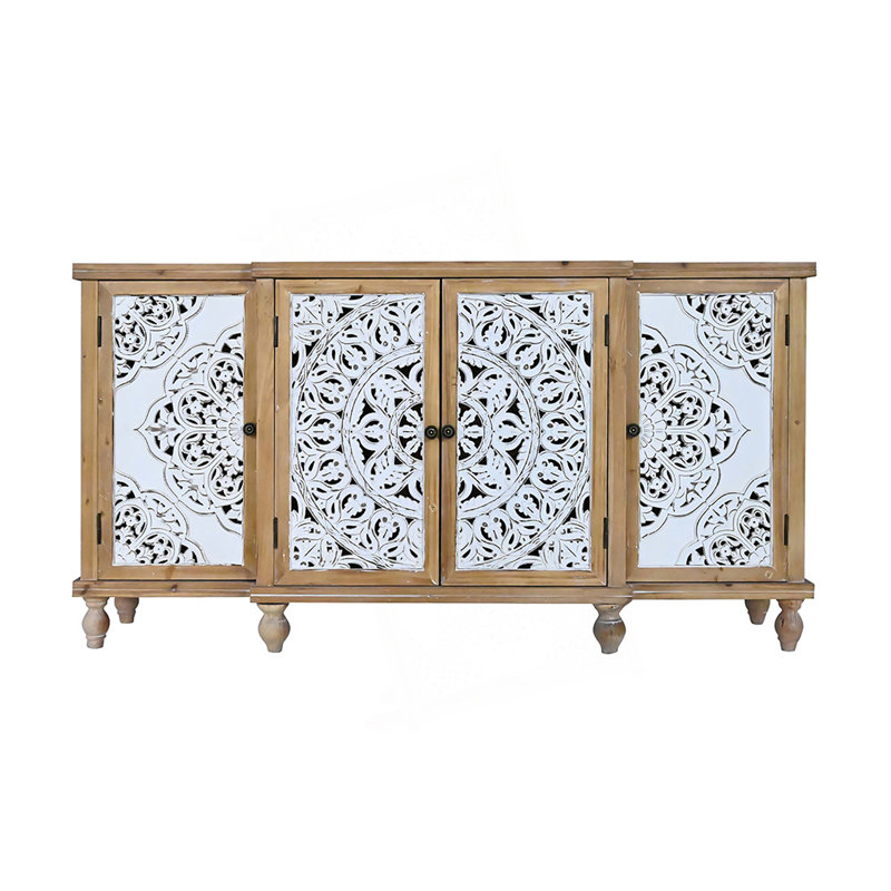 Armoire décorative 4 portes à 4 portes avec tablettes réglables